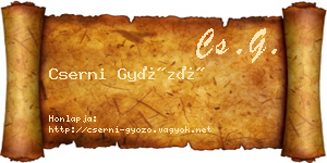 Cserni Győző névjegykártya